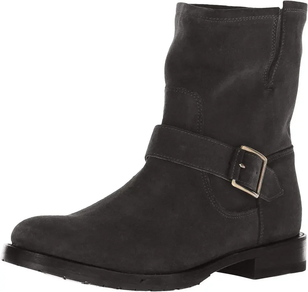 FRYE NATALIE ENGINEER SHORT GRIGIO 7.5 B M BOOTS